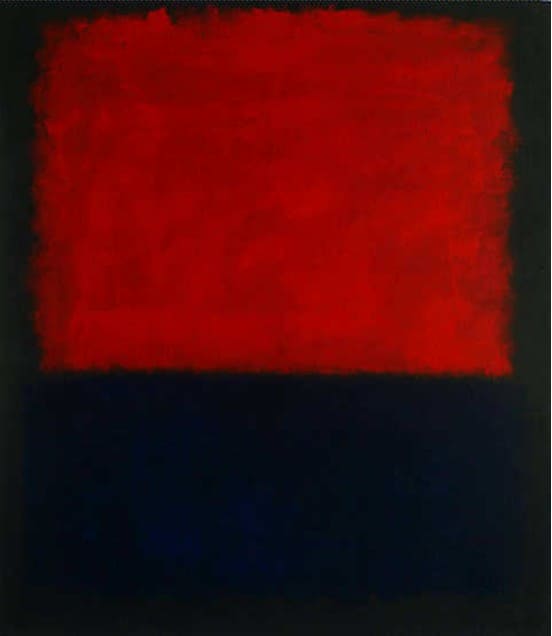 Mark Rothko Red Over Dark Blue On Dark Gray canvas print