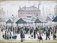Market Scene Northern Town 1939 By L S Lowry