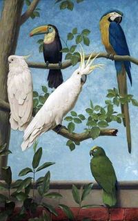 Marks Henry Stacy Kakadus Tukan Ara und ein Papagei 1889 Leinwanddruck