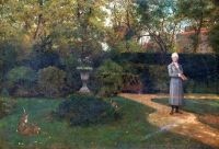 Marks Henry Stacy Cowper Walking In The Garden At Weston Underwood Buckinghamshire canvas print