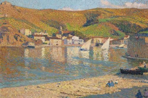 Martin Henri Les Collines Qui Dominent Le Port De Collioure canvas print