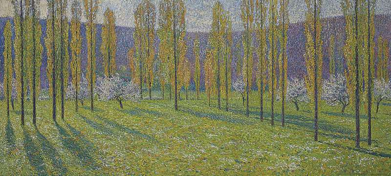 Martin Henri Peupliers Au Printemps Au Bord Du Vert canvas print