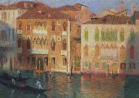 Martin Henri Venise Palais Et Gondoliers Sur Le Grand Canal canvas print
