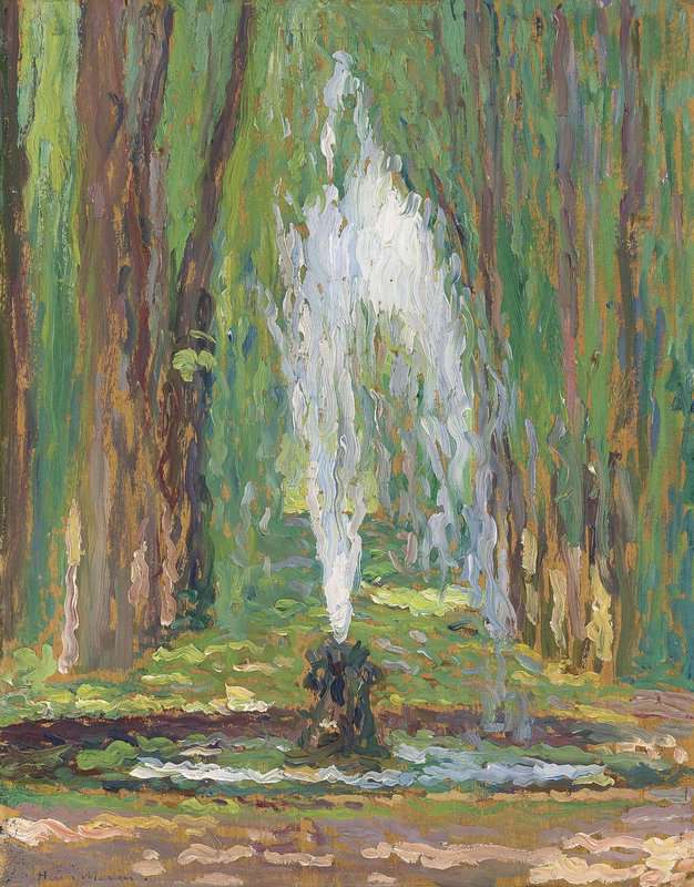 Martin Henri Vue D Une Fontaine Dans Une Allee Du Parc De Versailles canvas print