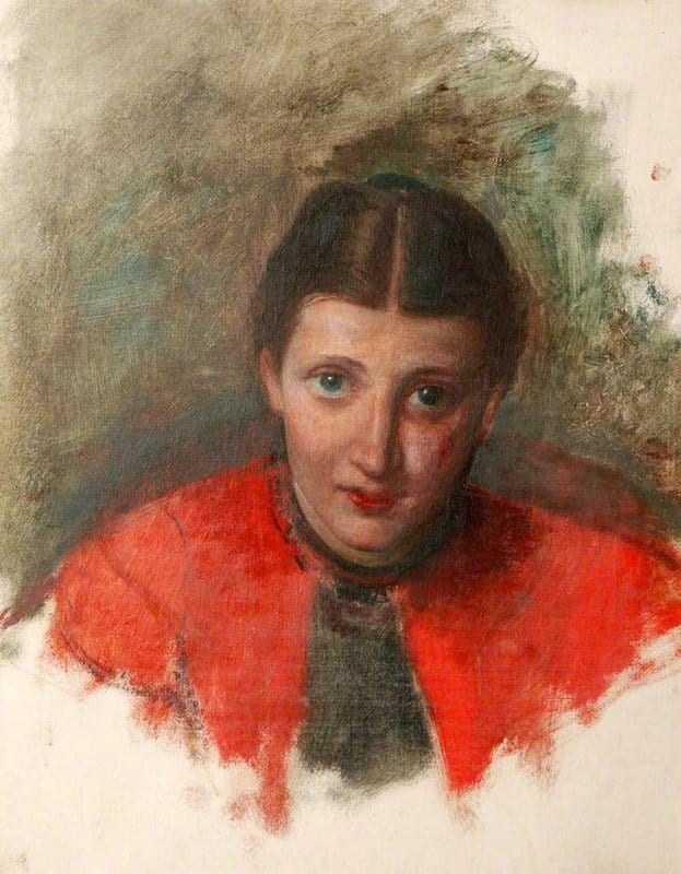 Martineau Robert Braithwaite The Artist S Wife In A Red Cape canvas print