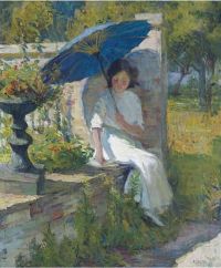 Mary Bradish Titcomb Der blaue Sonnenschirm