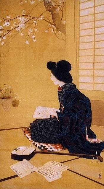 Masuda Gyokujo Woman Reading canvas print