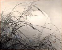 Matsubayashi Keigetsu Peinture de lune d'automne et d'herbes