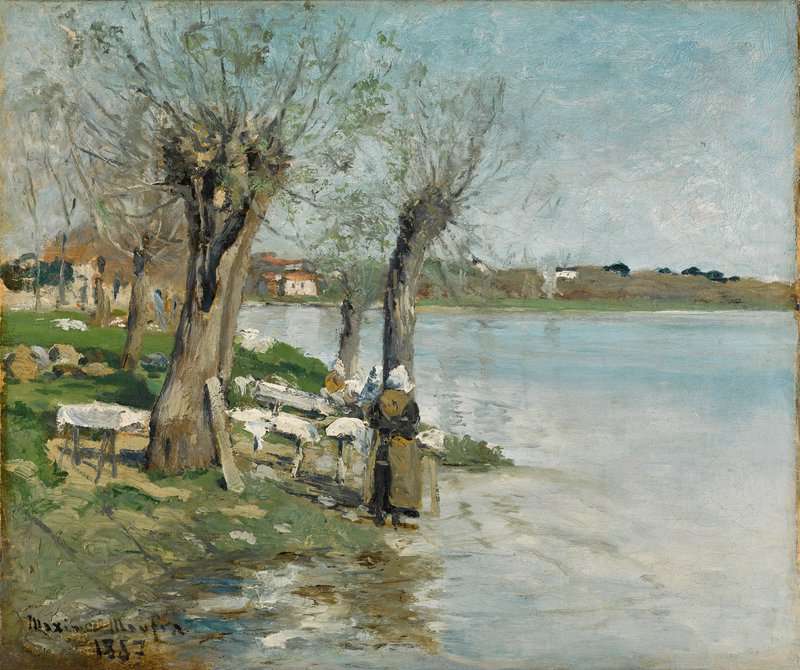 Maufra Maxime Lavandieres Au Bord D Une Riviere Pres De Nantes 1887 canvas print