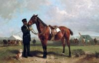 Malvenfarbener Leinwanddruck von Anton The Horse Fair