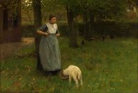 Mauve Anton Woman From Laren With Lamb