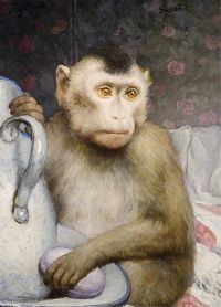 Max Gabriel Cornelius Von Monkey With Soap And Pitcher canvas print