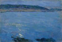 Max Kurzweil Blue Sea Landscape In The Moonlight C. 1900