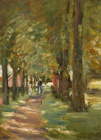 Max Liebermann Avenue With Female Figure With Child 1896