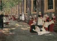 Max Liebermann The Courtyard Of The Orphanage In Amsterdam