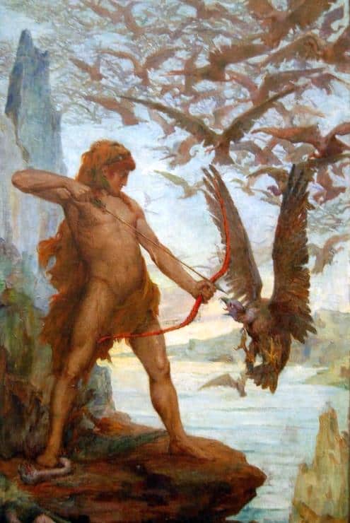 Maxence Edgar Heracles Killing The Birds On The Stymphalian Lake canvas print
