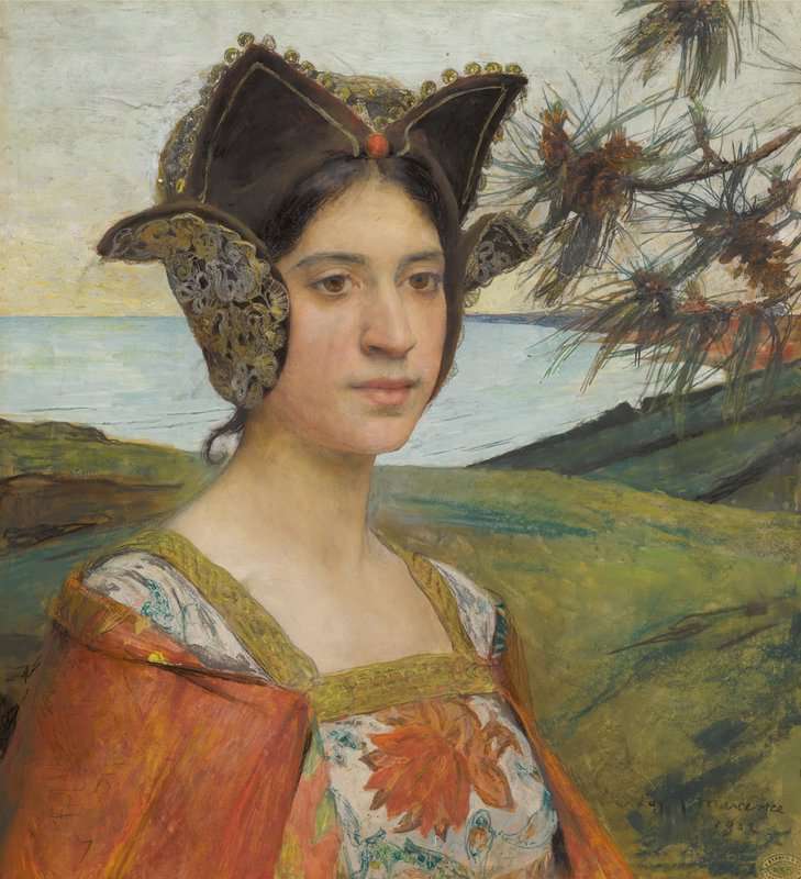 Maxence Edgar Jeune Femme La Coiffe Devant La Mer 1902 canvas print