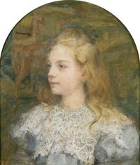 Maxence Edgar Portrait Of A Young Girl canvas print