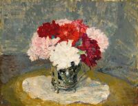 Maxence Edgar Still Life Of Carnations canvas print