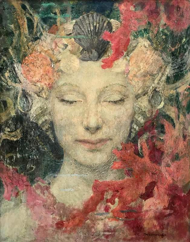 Maxence Edgar Visage Feminin Symboliste canvas print