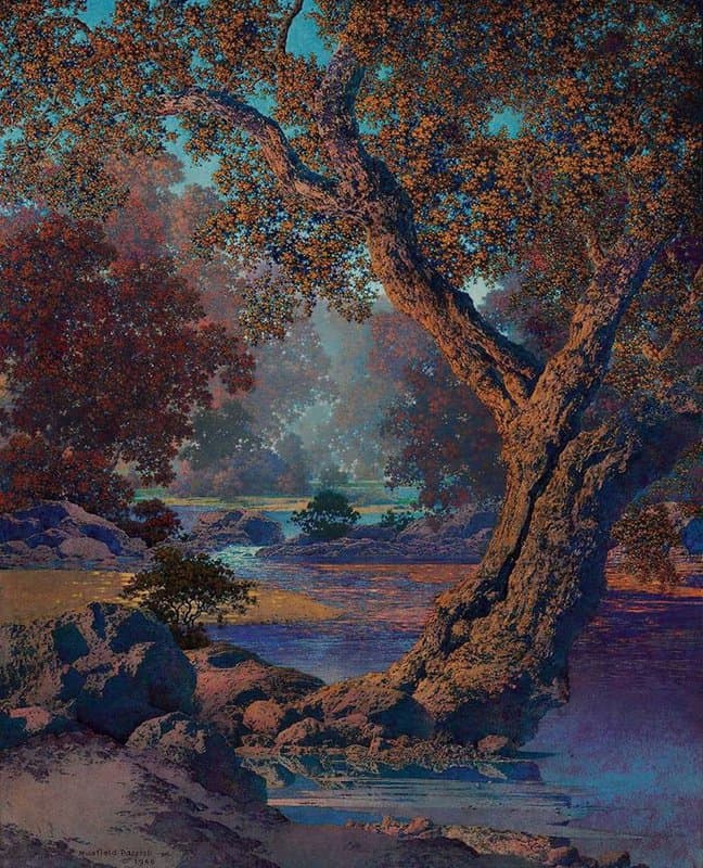 Tableaux sur toile, reproduction de Maxfield Parrish - Autumn Brook 1948