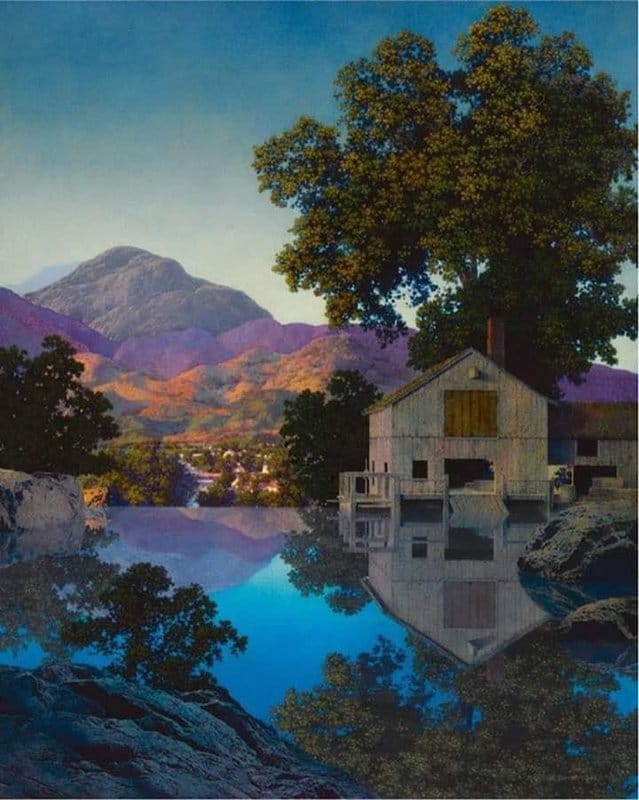 Tableaux sur toile, reproduction de Maxfield Parrish The Mill Pond 1945