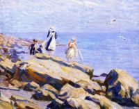 Mcnicoll Helen Galloway Children On The Rocks Ca. 1910