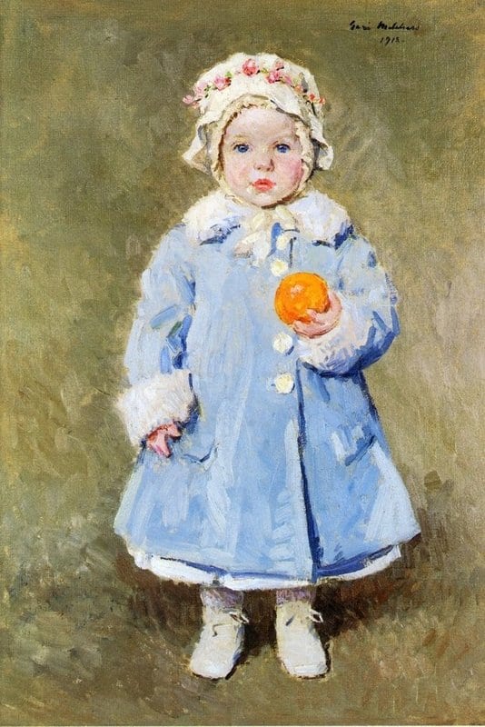 Melchers Gari Child With An Orange 1918 canvas print