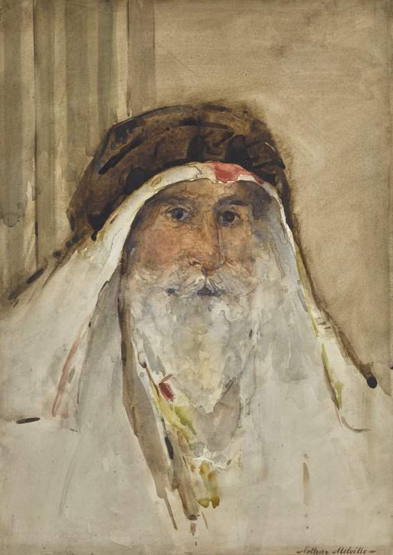 Melville Arthur Head Of A Copt Sheikh A Chga canvas print