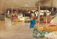 Melville Arthur The Fruit Market canvas print