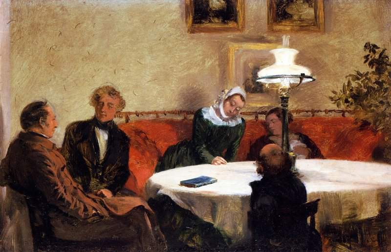 Menzel Adolph Friedrich Erdmann Von An Evening Together 1846 47 canvas print