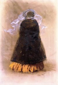 Menzel Adolph Friedrich Erdmann Von Lady With Hat And Veil Viewed From Behind Ca. 1850 55 canvas print