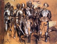 Menzel Adolph Friedrich Erdmann Von Suits of Armor Standing 1866