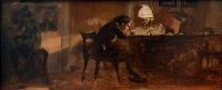 Menzel Adolph Friedrich Erdmann Von Young Boy يجلس على طاولة