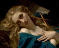 Merle Hugues Mary Magdalene In The Cave 1868 canvas print