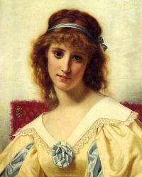 Merle Hugues Porträt einer jungen Schönheit 1880