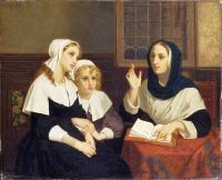 Merle Hugues Reading The Bible Ca. 1859 canvas print