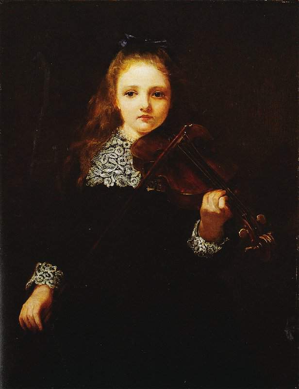 Merritt Anna Lea Marion Lea With Violin Ca. 1873 canvas print