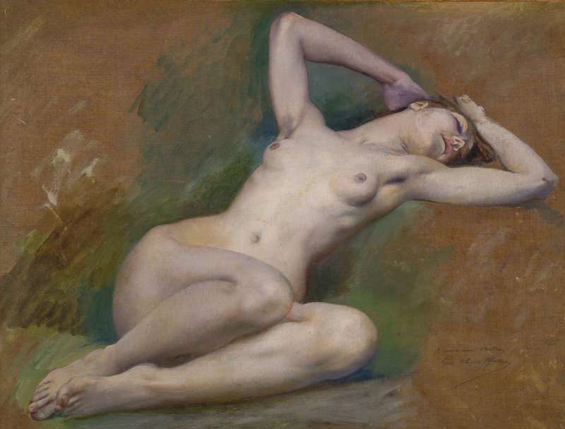 Merson Luc Olivier Study For The Figure Of Spring At L Opera Comique Paris canvas print