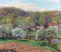 Metcalf Willard Leroy The Village In Late Spring 1920 canvas print