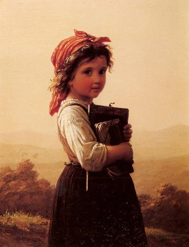 Meyer Von Bremen Johann Georg A Little Schoolgirl 1875 canvas print