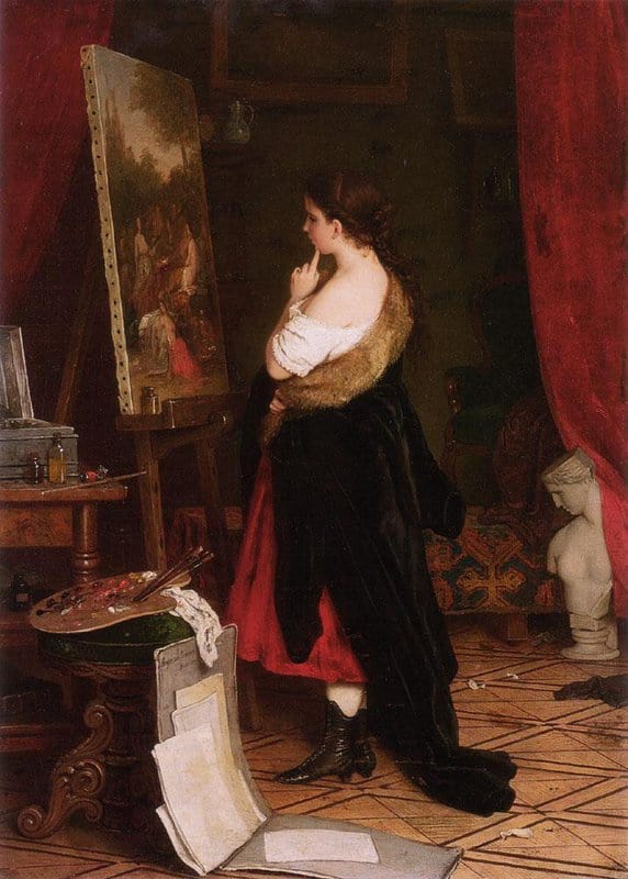 Meyer Von Bremen Johann Georg Admiring The Picture 1870 canvas print