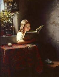 Meyer Von Bremen Johann Georg Girl Reading canvas print