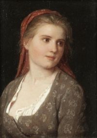 Meyer Von Bremen Johann Georg Portrait Of A Young Girl 1878