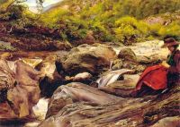 Millais John Everett A Waterfall In Glenfinlas 1853