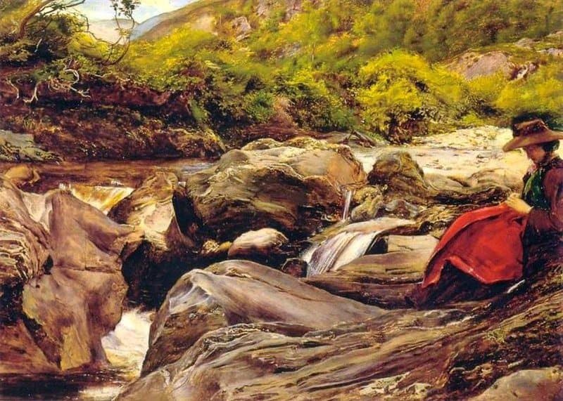 Millais John Everett A Waterfall In Glenfinlas 1853 canvas print