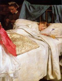 Millais John Everett Sleeping canvas print