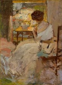 Miller Richard Edward Woman In A White Dress canvas print