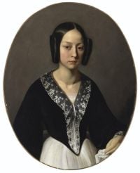 Millet Jean Francois Portrait De Femme Ca. 1842 44 canvas print
