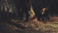 Millet Jean Francois Woodcutter In The Forest Ca. 1850 52 لوحة مطبوعة